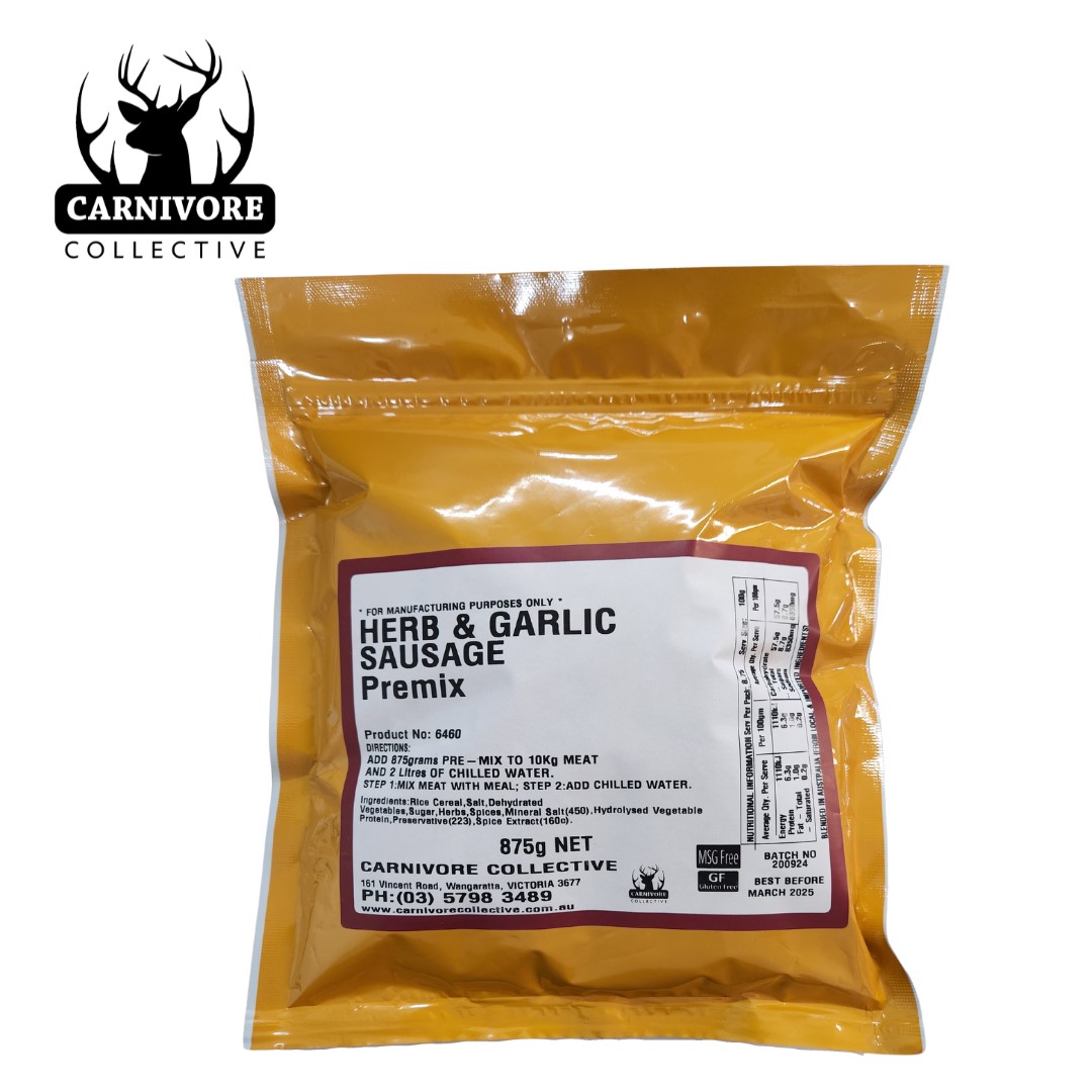 Carnivore Collective 875gms Herb & Garlic Sausage Seasoning - Gluten Free